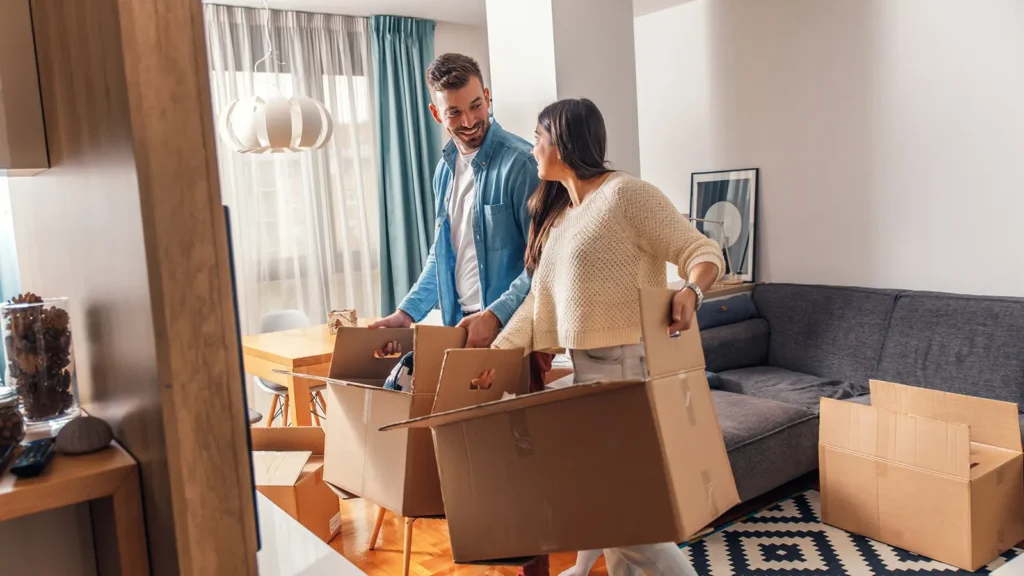 Young Couple moving