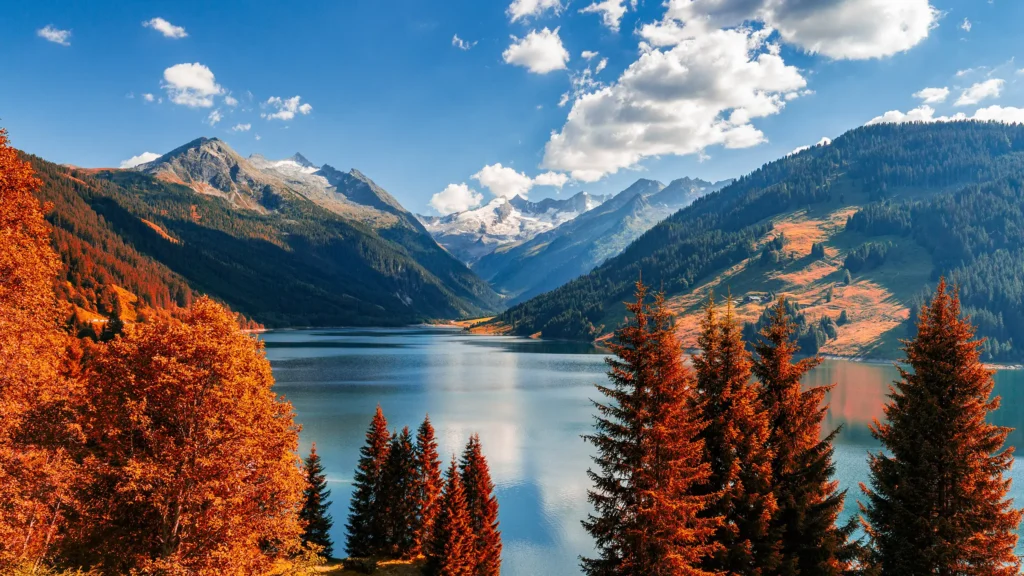 Mountain overlooking lake