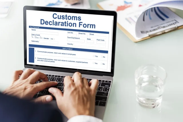 Online customs declaration form